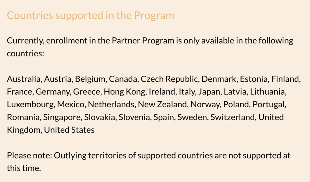 Medium Partner Program supported countries