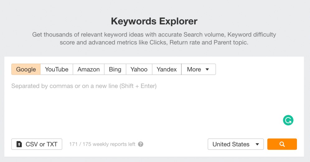 Ahrefs keyword explorer seo content tool
