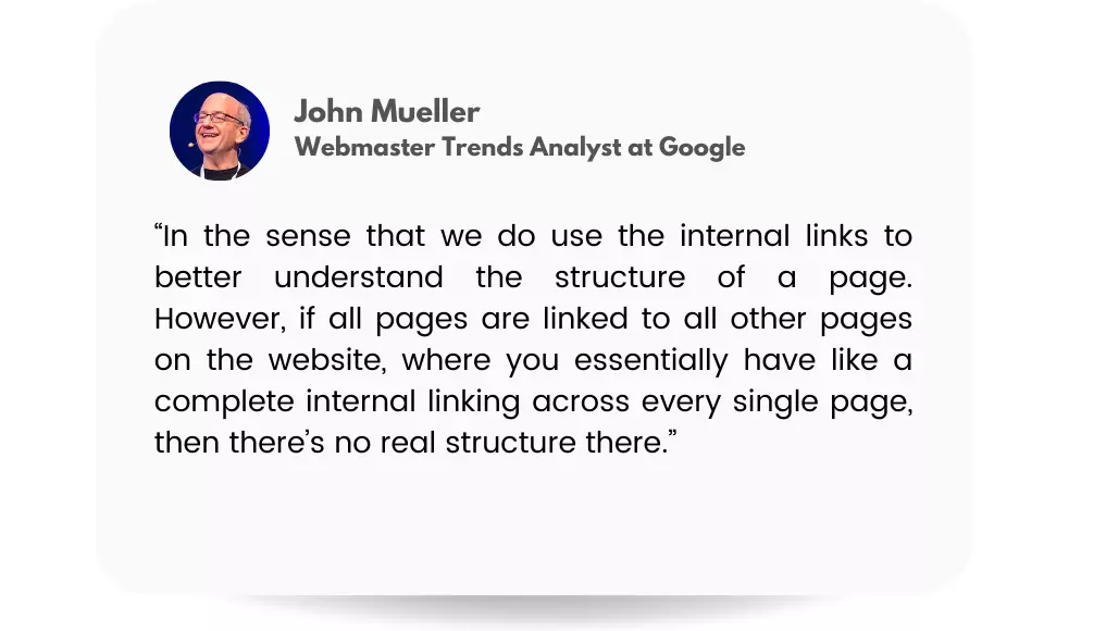 John Mueller about internal linking structure