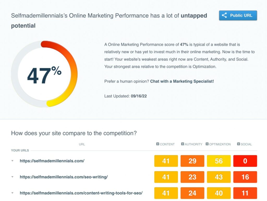 CanIRank online marketing performance report