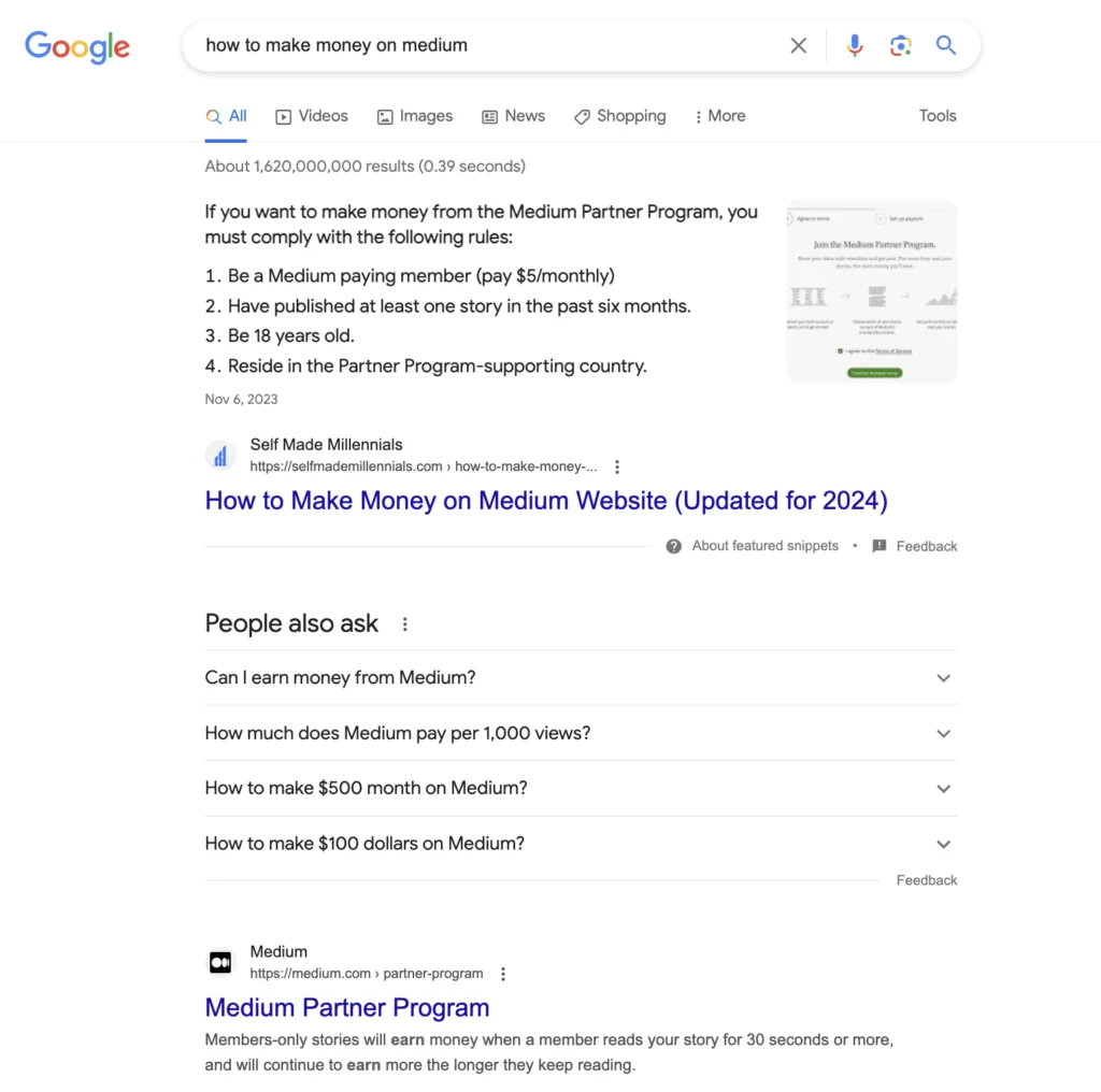 optimizing content for featured snippet