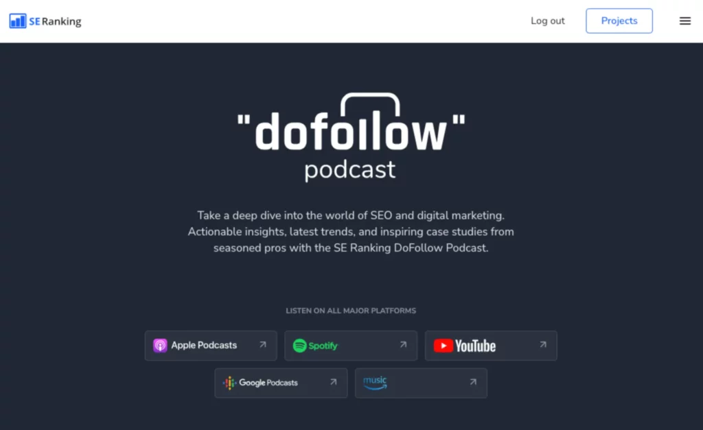DoFollow seo podcast by SE Ranking